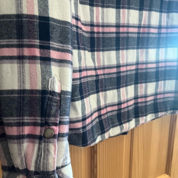 Roper Women’s Thermal Lined Flannel Hooded Pink and Blue Plaid Jacket Size Med - Picture 8 of 9